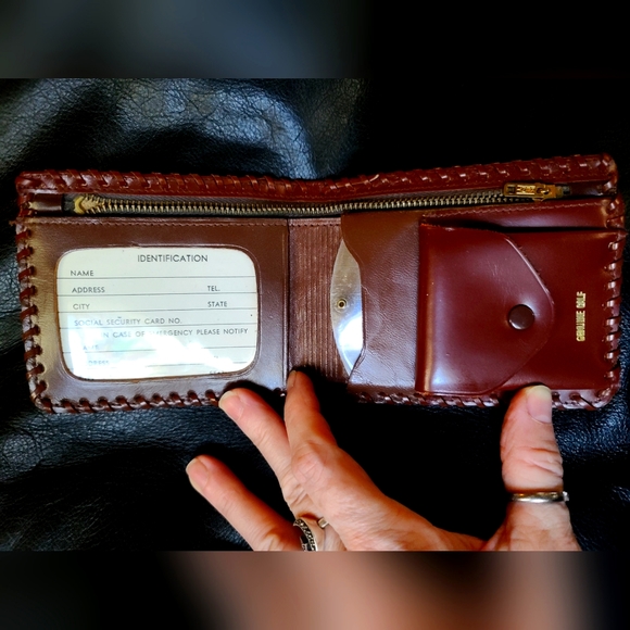 genuine leather Other - Calfskin genuine leather vintage wallet NEVER USED